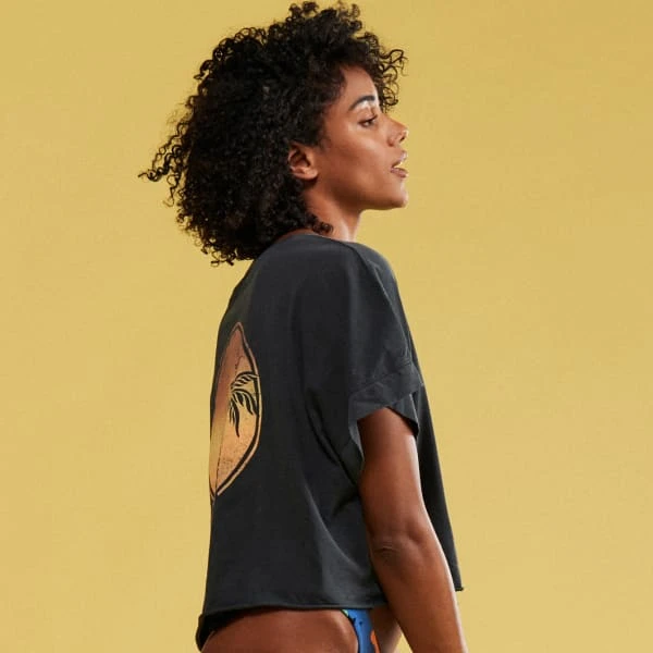 ROXY JUNIORS' Twin Palms Drop Shoulder Short-Sleeve Tee 3 ROXY JUNIORS' Twin Palms Drop Shoulder Short-Sleeve Tee - Image 3