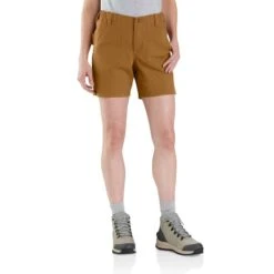 CARHARTT Women's 105730 Rugged Flex Relaxed Fit Canvas Work Short -Fam By Style 2089964 246 alt2