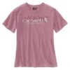 CARHARTT Women's 105736 Loose Fit Heavyweight Short-Sleeve Floral Logo Graphic T-Shirt