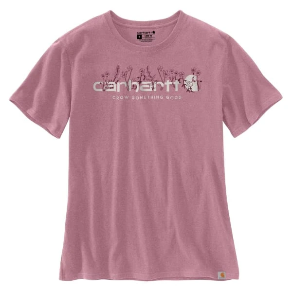 CARHARTT Women's 105736 Loose Fit Heavyweight Short-Sleeve Floral Logo Graphic T-Shirt 1 CARHARTT Women's 105736 Loose Fit Heavyweight Short-Sleeve Floral Logo Graphic T-Shirt